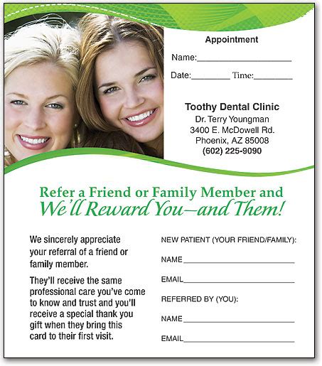 Dental Referral Appointment Cards 